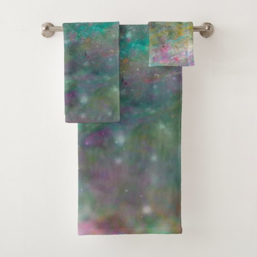 Rainbow Multi Colour Crystal Rock Marble Bad Handdoek (Insitu)