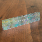 Rainbow Multi Colour Crystal Rock Marble Naambordje (Zijkant)