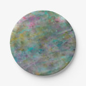 Rainbow Multi Colour Crystal Rock Marble Papieren Bordje (Voorkant)