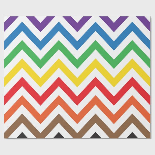 Rainbow Multicolor Chevron ZigZag Pattern Cadeaupapier (Vlak)