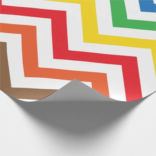 Rainbow Multicolor Chevron ZigZag Pattern Cadeaupapier (Hoek)