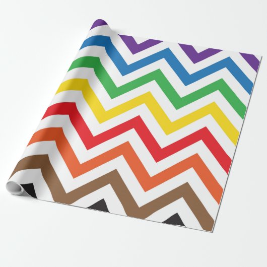 Rainbow Multicolor Chevron ZigZag Pattern Cadeaupapier (Uitgerold)