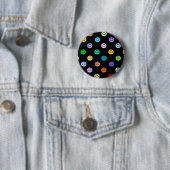 Rainbow Multicolor Face Pattern Ronde Button 5,7 Cm (In situ)