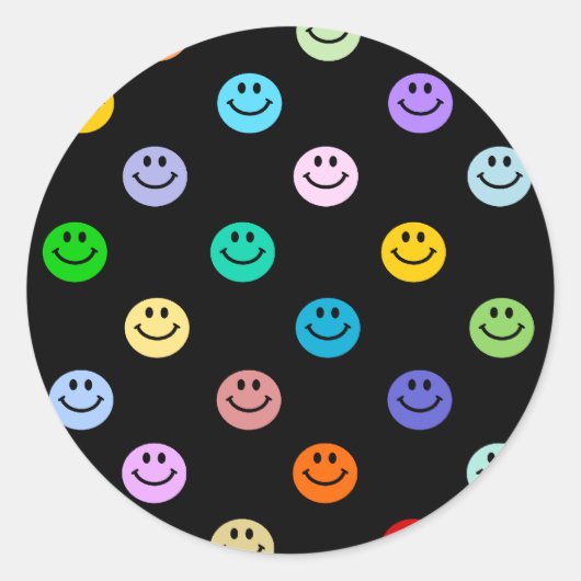 Rainbow Multicolor Face Pattern Ronde Sticker (Voorkant)