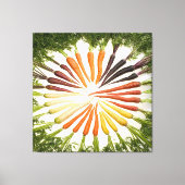 Rainbow Multicolored Carrots Square Canvas (Voorkant)