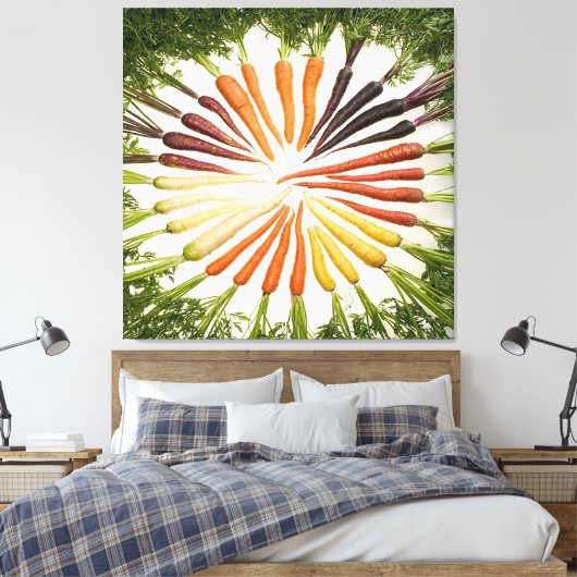 Rainbow Multicolored Carrots Square Canvas (Insitu (Slaapkamer))