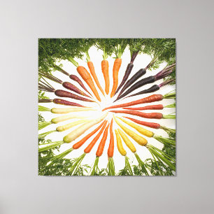 Rainbow Multicolored Carrots Square Canvas Afdruk