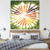 Rainbow Multicolored Carrots Square Canvas Afdruk (Insitu (Slaapkamer))