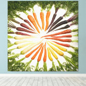 Rainbow Multicolored Carrots Square Canvas Afdruk (Insitu (Houten vloer))