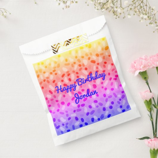 Rainbow Multicolored Festive Personalized Party Bedankzakje (Gezegeld)