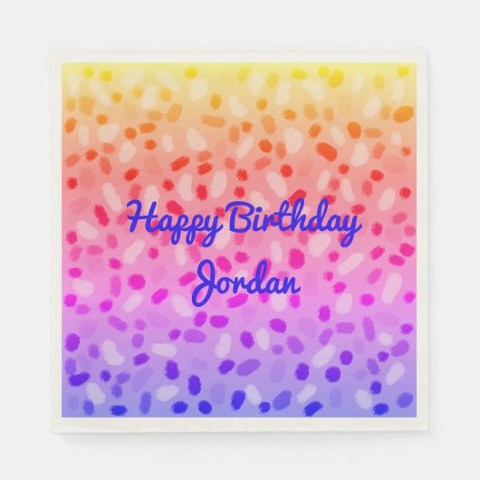 Rainbow Multicolored Festive Personalized Party Servet (Voorkant)