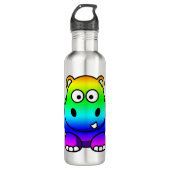 Rainbow Multicolored Hippo Waterfles (Voorkant)