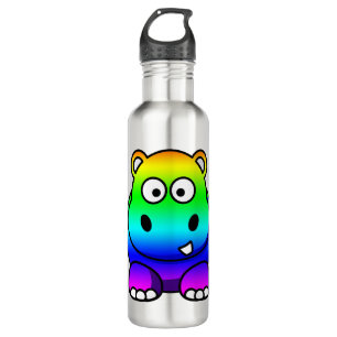 Rainbow Multicolored Hippo Waterfles