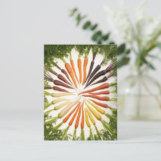 Rainbow Multicolored wortelen Briefkaart (Staand voorkant)