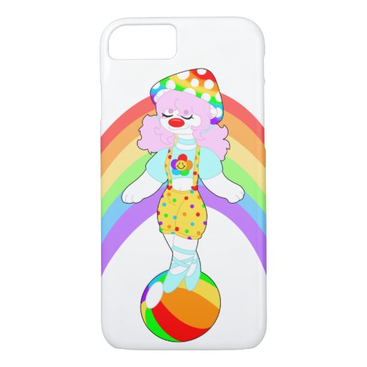 Rainbow Mushroom Clown Meisje iPhone / iPad hoesje (Achterkant)