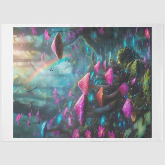 Rainbow Mushroom Forest Tissue Paper Tissuepapier (Voorkant)