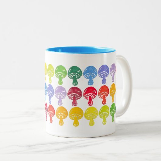 Rainbow Mushroom Mok Blauw Interieur (Voorkant rechts)