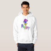 Rainbow Mushroom Peace Sign Hooed Sweatshirt (Voorkant volledig)
