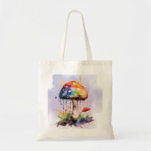 Rainbow Mushroom Tote Bag – Whimsical Watercolor  (Voorkant)
