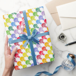 Rainbow Mushroom Wrapping Paper Roll Cadeaupapier