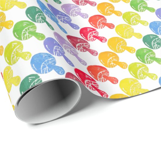 Rainbow Mushroom Wrapping Paper Roll Cadeaupapier (Rol Hoek)