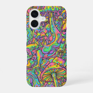 Rainbow Mushrooms beroemd gemaakt door Natasha Us iPhone 16 Hoesje