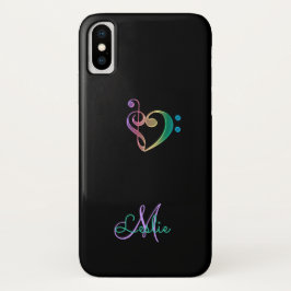Rainbow Music Clef Heart iPhone X Hoesje