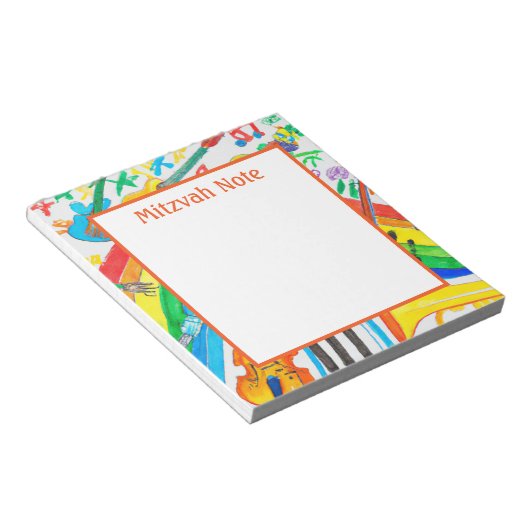 Rainbow Music Meisjes Mitzvah Notes Notitieblok (Schuin)