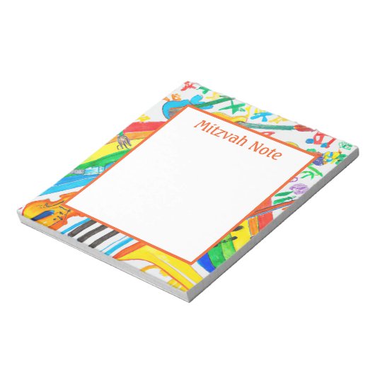 Rainbow Music Meisjes Mitzvah Notes Notitieblok (Linkerzijde)