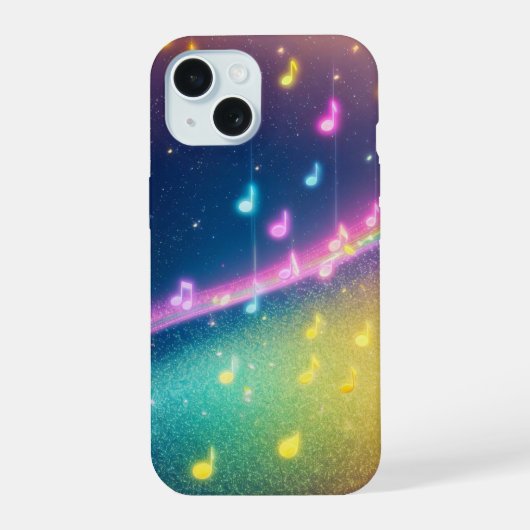 Rainbow Music Notes Galaxy Phone Case iPhone 15 Case (Achterkant)
