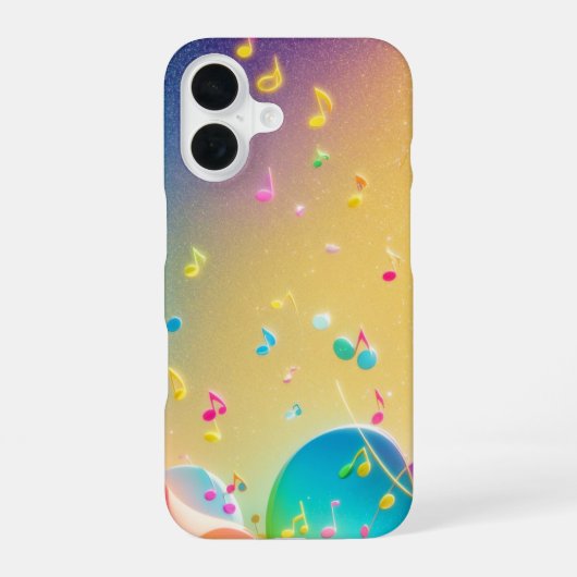 Rainbow Music Notes Pop Art Phone Case iPhone 16 Hoesje (Achterkant)