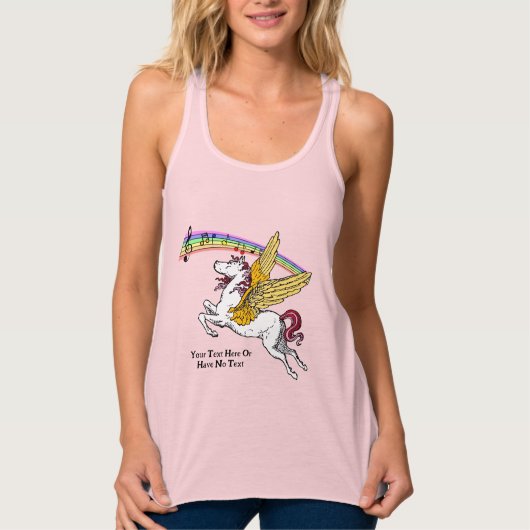 Rainbow Music Pegasus Gold Wings Griekse mythologi Tanktop (Voorkant)