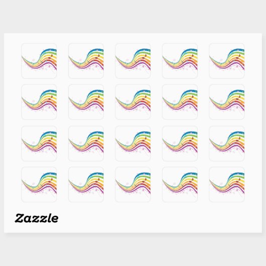 Rainbow Music Wave Stickers (Vel)