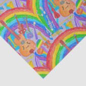 Rainbow Musical Instruments Band Teacher Decoupage Tissuepapier (Detail)