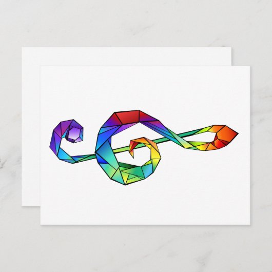 Rainbow Musical Key Briefkaart (Voorkant / Achterkant)
