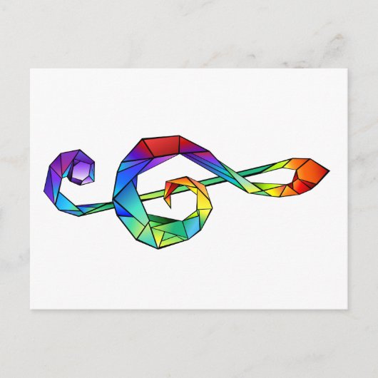 Rainbow Musical Key Briefkaart (Voorkant)