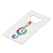 Rainbow Musical Key Creditkaart Flessenopener (Achterkant Gekanteld)