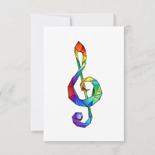 Rainbow musical key treble clean