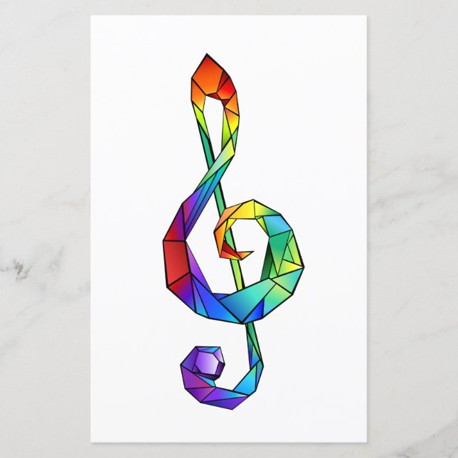 Rainbow musical key treble clean (Voorkant)