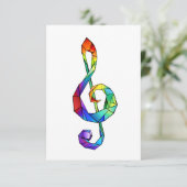 Rainbow musical key treble clean aankondiging (Staand voorkant)