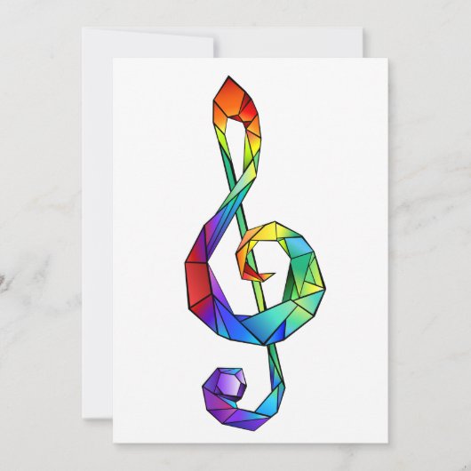 Rainbow musical key treble clean aankondiging (Voorkant)