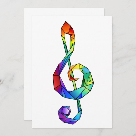 Rainbow musical key treble clean aankondiging (Voorkant / Achterkant)