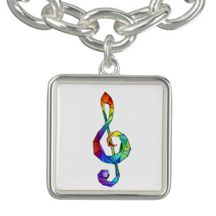 Rainbow musical key treble clean armband