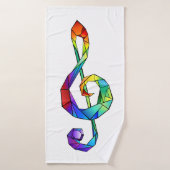 Rainbow musical key treble clean badhanddoek (Badhanddoek)