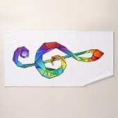 Rainbow musical key treble clean badhanddoek (Badhanddoek)