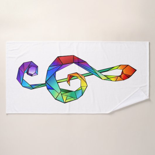 Rainbow musical key treble clean badhanddoek (Badhanddoek)