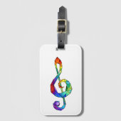 Rainbow musical key treble clean bagagelabel (Voorkant (verticaal))