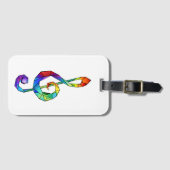 Rainbow musical key treble clean bagagelabel (Voorkant (horizontaal))