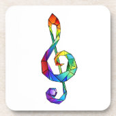 Rainbow musical key treble clean bier onderzetter (Voorkant)