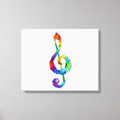 Rainbow musical key treble clean canvas afdruk (Voorkant)